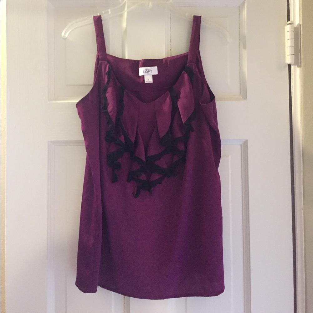 LOFT Purple Ruffle Top